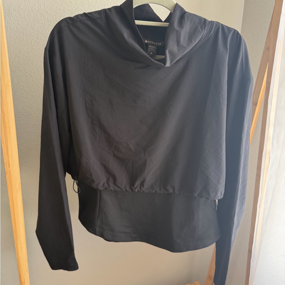 Athleta Women's Black Cowl Neck Sweatshirt